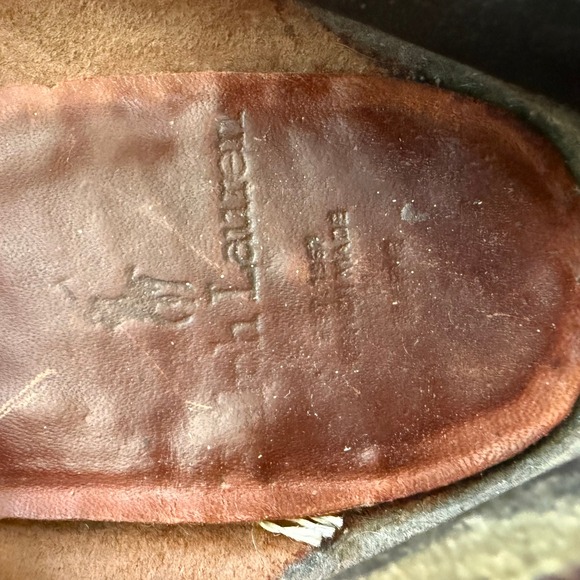 VINTAGE 80s RALPH LAUREN Two Tone Leather Penny Loafers 7.5 AA BENCH MADE MAINE - Picture 8 of 10